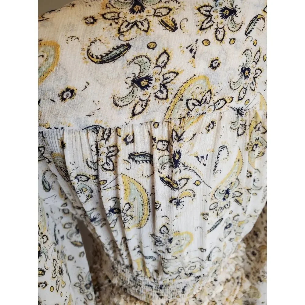 Free People Crop Pink‎ Paisley Medium